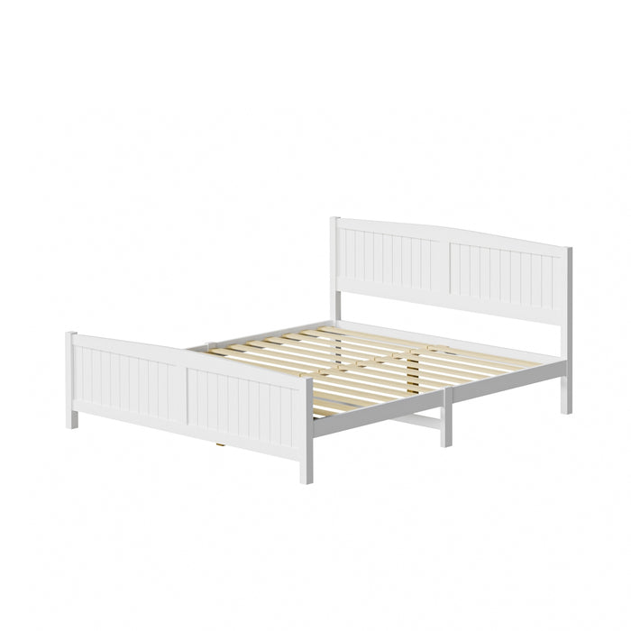 Bed Frame King Size Wooden Base Timber Platform White