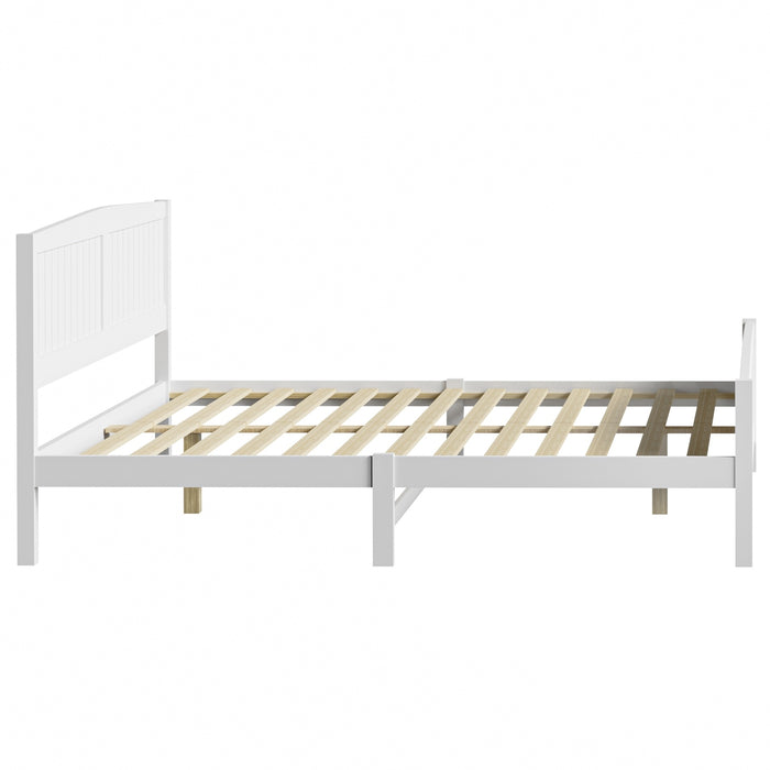 Bed Frame King Size Wooden Base Timber Platform White