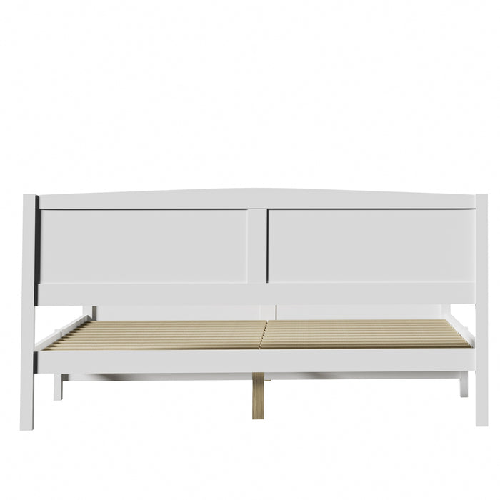 Bed Frame King Size Wooden Base Timber Platform White