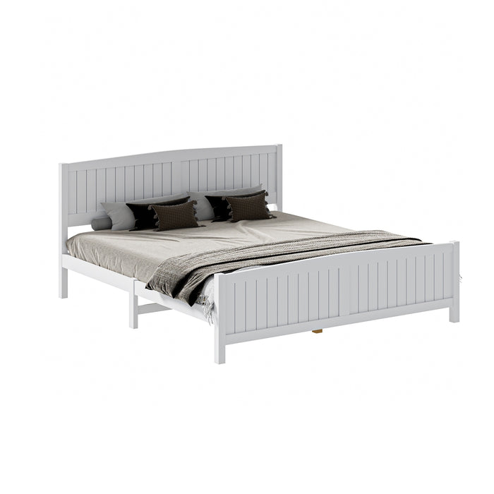 Bed Frame King Size Wooden Base Timber Platform White