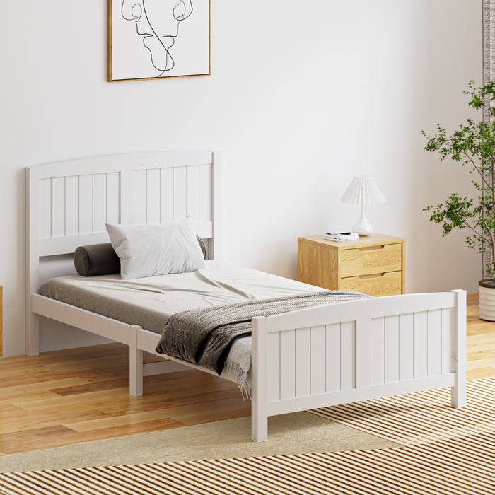 Bed Frame King Singe Size Wooden Base Timber Platform White