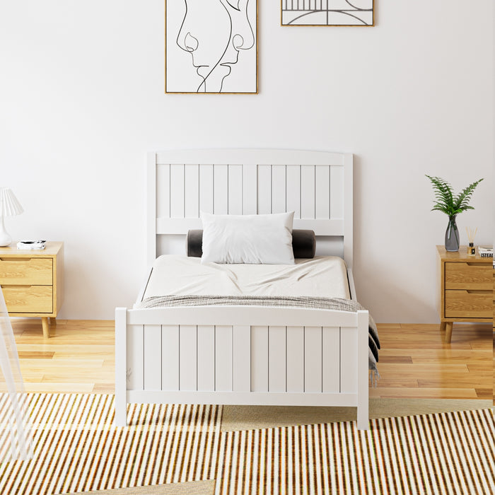 Bed Frame King Singe Size Wooden Base Timber Platform White