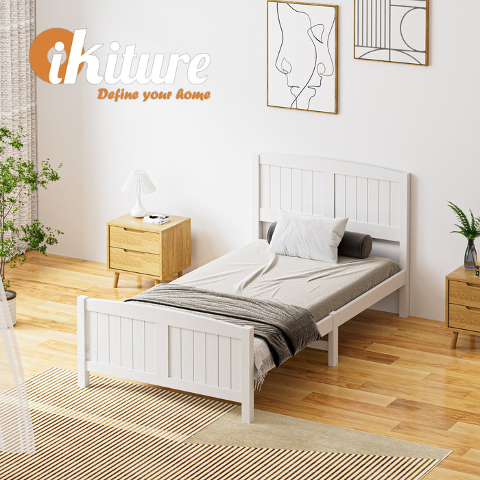 Bed Frame King Singe Size Wooden Base Timber Platform White