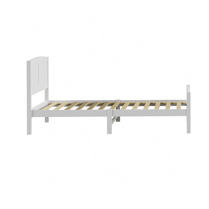 Bed Frame King Singe Size Wooden Base Timber Platform White