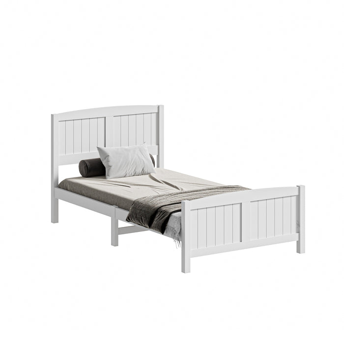 Bed Frame King Singe Size Wooden Base Timber Platform White