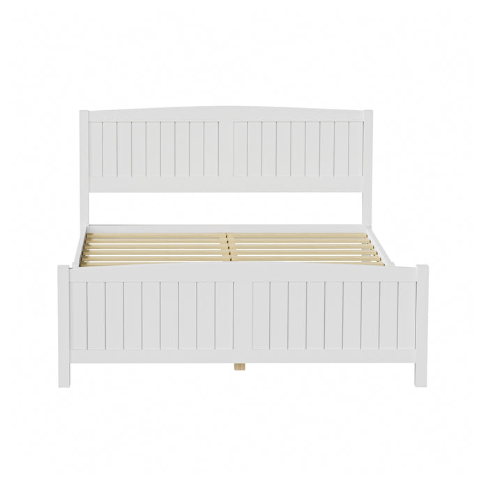 Bed Frame Queen Size Wooden Base Timber Platform White