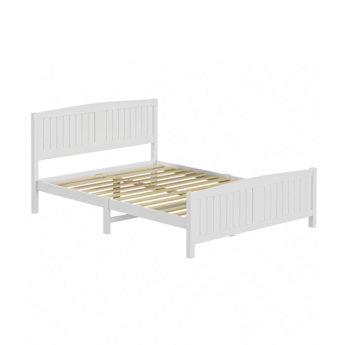 Bed Frame Queen Size Wooden Base Timber Platform White