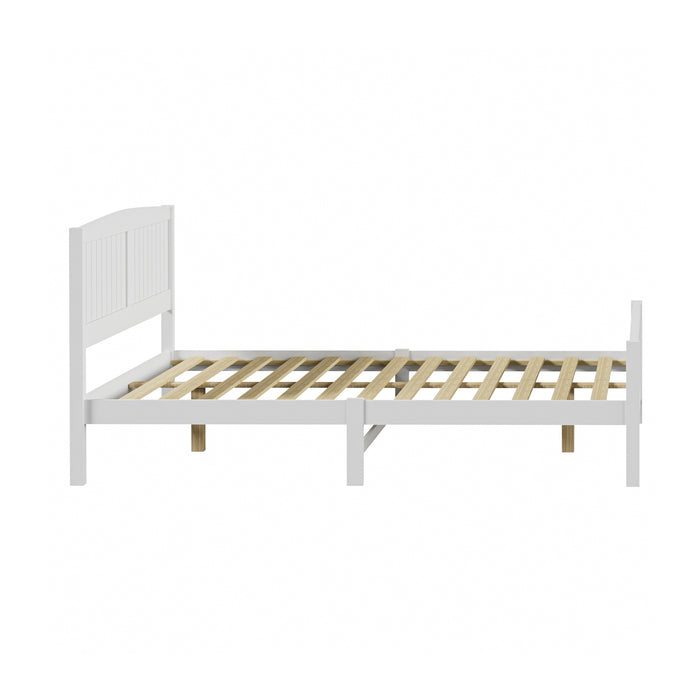 Bed Frame Queen Size Wooden Base Timber Platform White