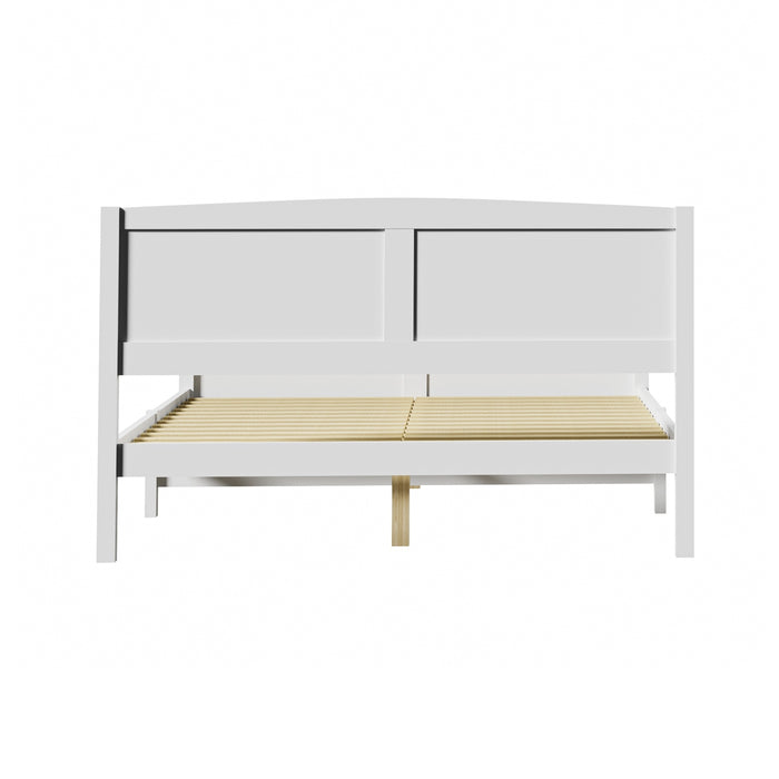 Bed Frame Queen Size Wooden Base Timber Platform White