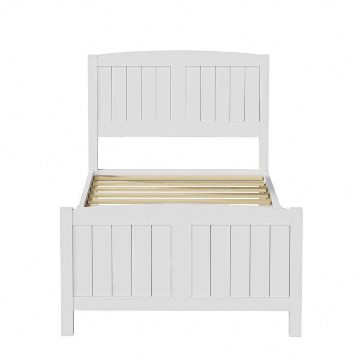 Bed Frame Single Size Wooden Base Timber Platform White