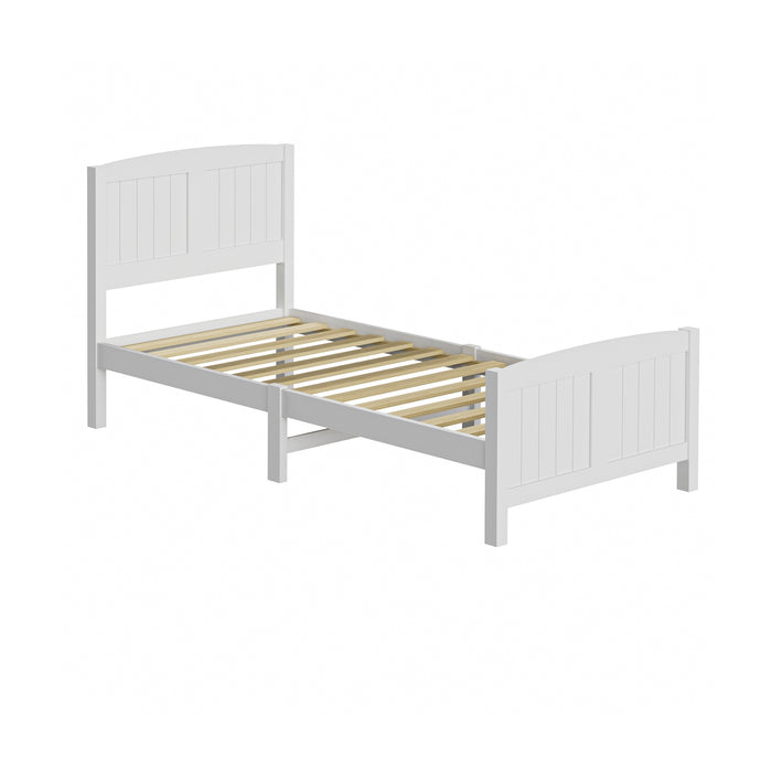 Bed Frame Single Size Wooden Base Timber Platform White