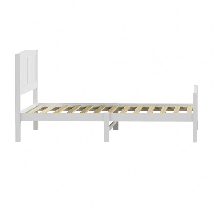Bed Frame Single Size Wooden Base Timber Platform White