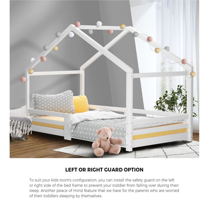Kids Bed Frame With Single Mattress Set White