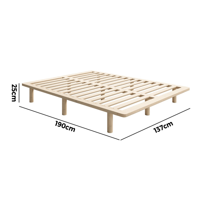 Bed Frame Double Size Wooden Bed Base Platform Timber