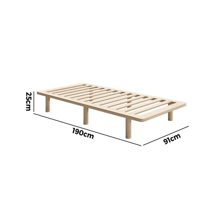 Bed Frame Single Size Wooden Bed Base Platform Timber