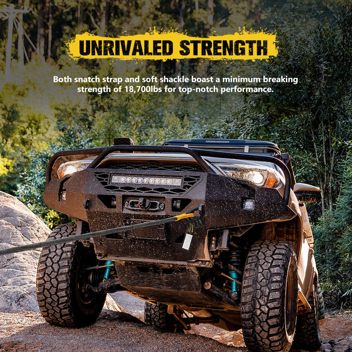 4X4 Recovery Kit Kinetic Rope Soft Shackles Winch Dampener Offroad