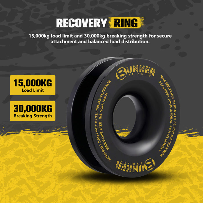 4X4 Recovery Kit Kinetic Rope Soft Shackles Winch Dampener Offroad