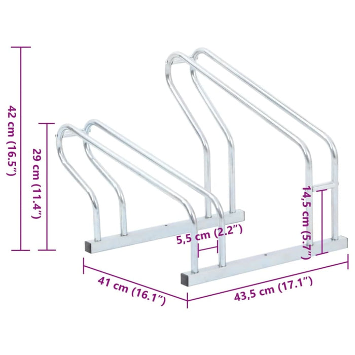 Bicycle Stand For 2 Bikes Floor Freestanding Galvanised