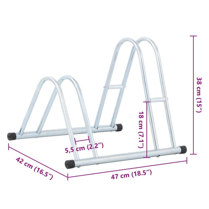 Bicycle Stand For 2 Bikes Floor Freestanding Galvanised