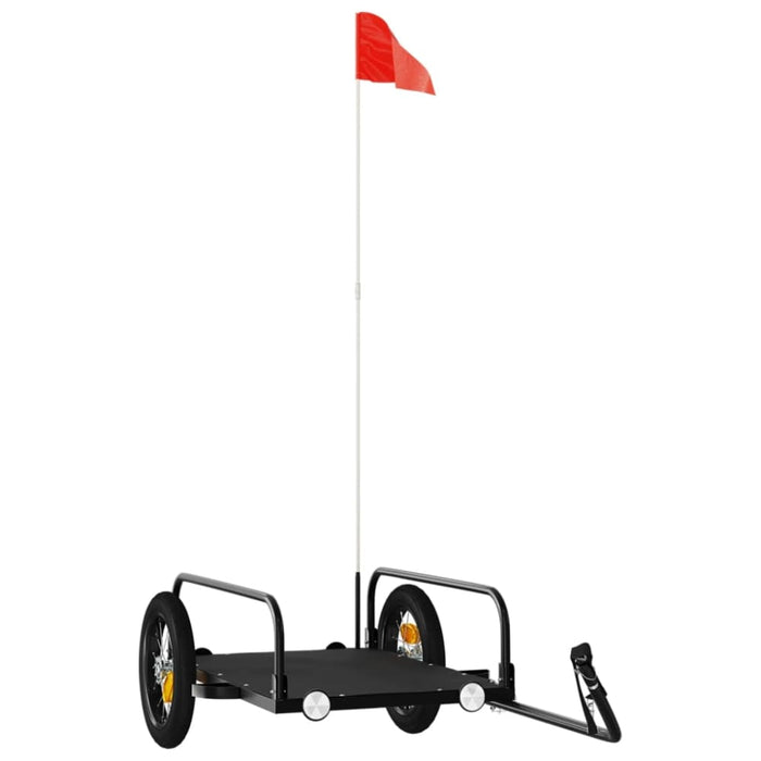 Bike Cargo Trailer Black 122x53x31 Cm Iron Kaxbo