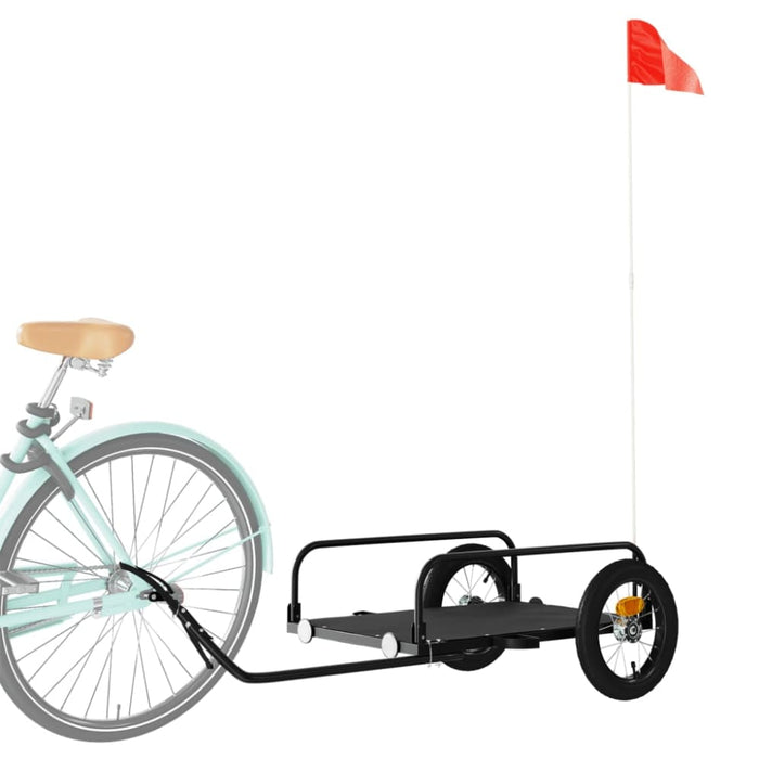 Bike Cargo Trailer Black 122x53x31 Cm Iron Kaxbo