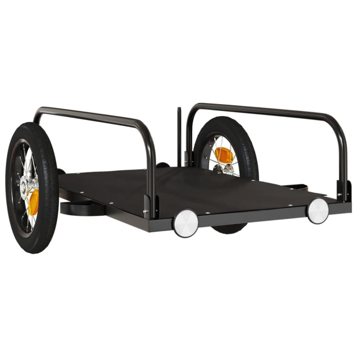 Bike Cargo Trailer Black 122x53x31 Cm Iron Kaxbo