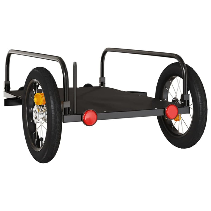 Bike Cargo Trailer Black 122x53x31 Cm Iron Kaxbo