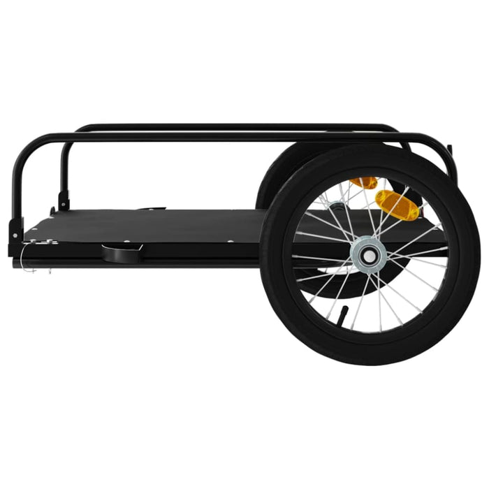 Bike Cargo Trailer Black 126x63x34 Cm Iron Kaxbx
