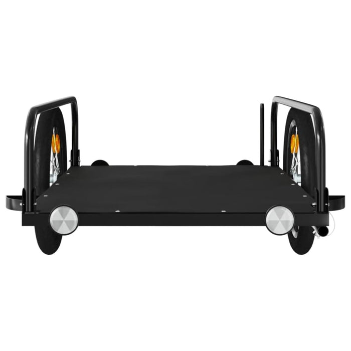 Bike Cargo Trailer Black 126x63x34 Cm Iron Kaxbx