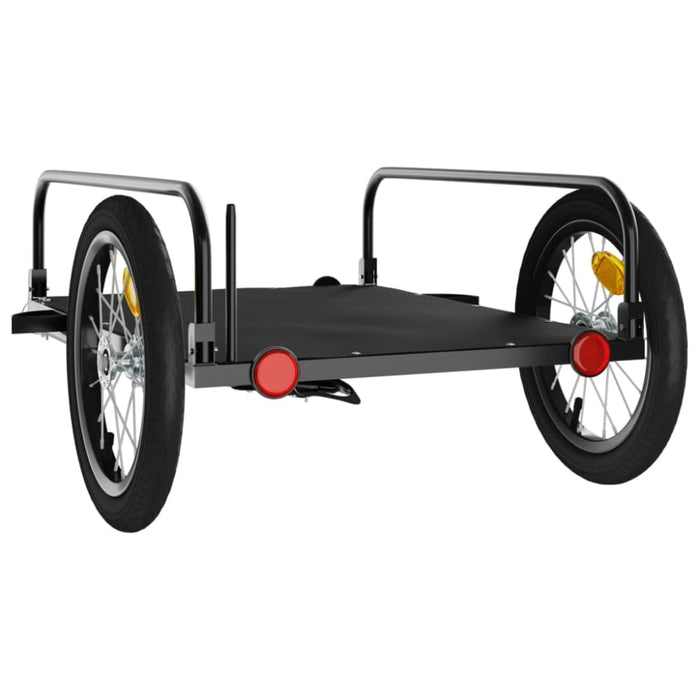 Bike Cargo Trailer Black 126x63x34 Cm Iron Kaxbx