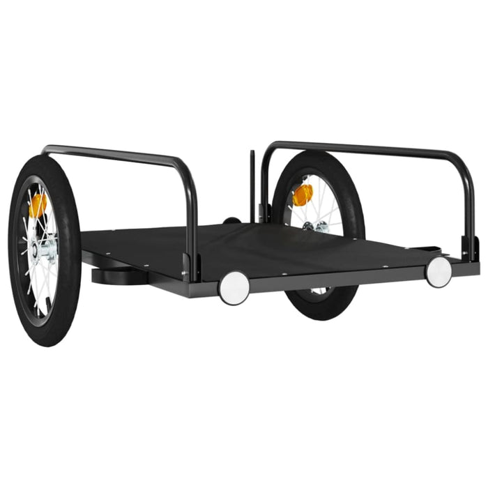 Bike Cargo Trailer Black 126x63x34 Cm Iron Kaxbx