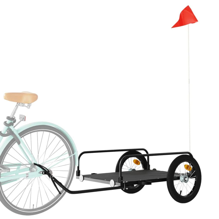 Bike Cargo Trailer Black 126x63x34 Cm Iron Kaxbx