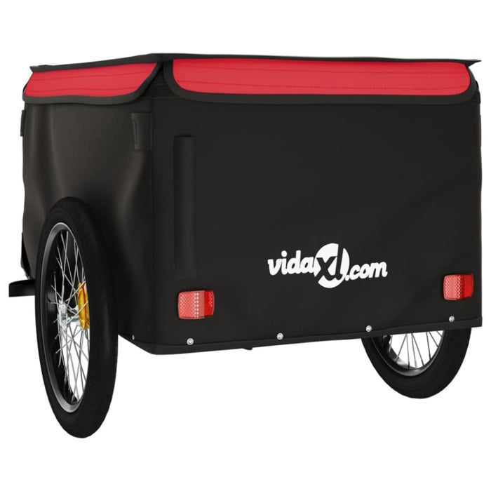 Bike Cargo Trailer Black and Red 45 Kg Iron Kabkb