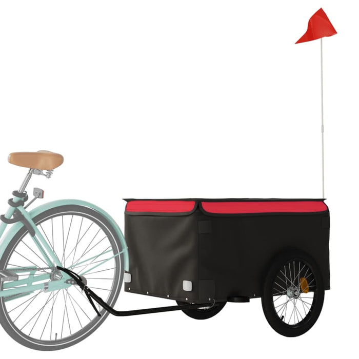 Bike Cargo Trailer Black and Red 45 Kg Iron Kabkb