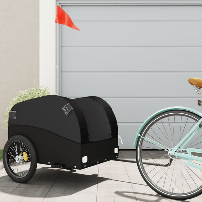 Bike Cargo Trailer Black 45 Kg Iron Kaoxk