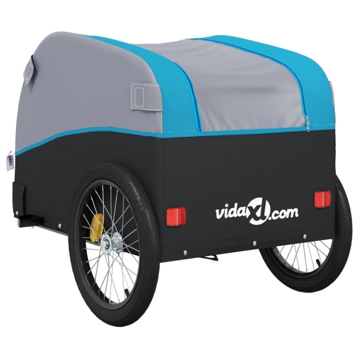 Bike Cargo Trailer Black and Blue 45 Kg Iron Kaoxn