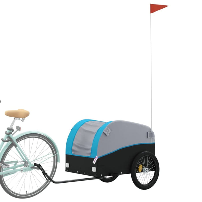 Bike Cargo Trailer Black and Blue 45 Kg Iron Kaoxn