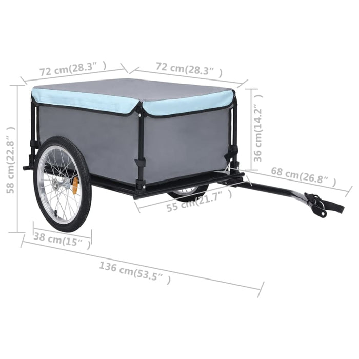 Bike Cargo Trailer Black and Blue 65 Kg Kxpnk