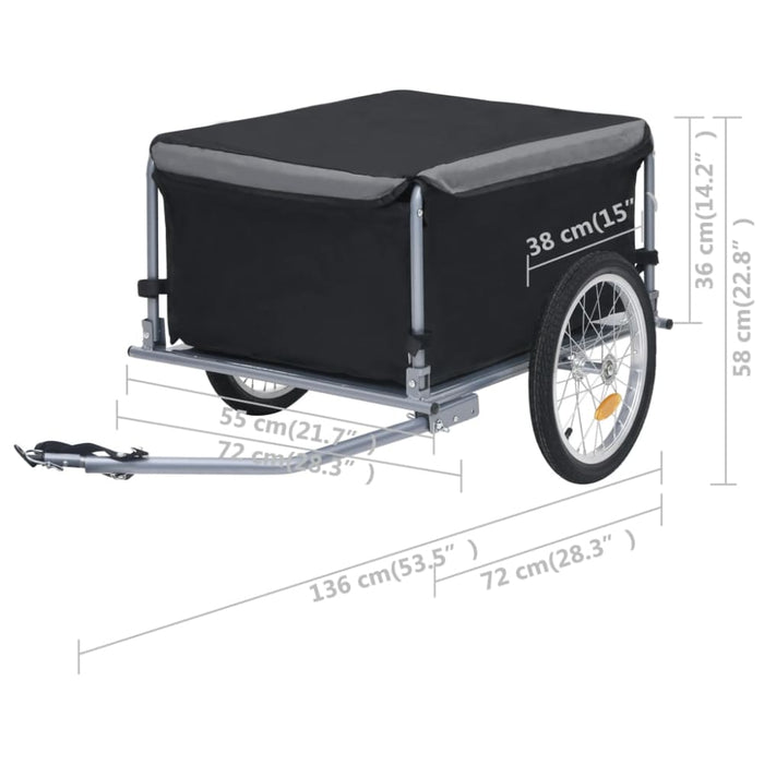 Bike Cargo Trailer Black and Grey 65 Kg Kxpkb