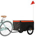 Bike Cargo Trailer Black and Orange 45 Kg Iron Kabnk