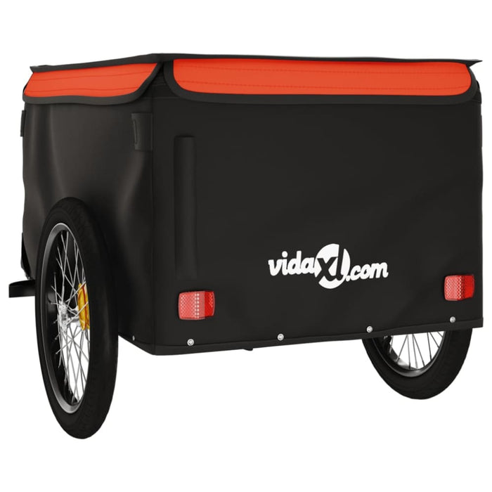 Bike Cargo Trailer Black and Orange 45 Kg Iron Kabnk