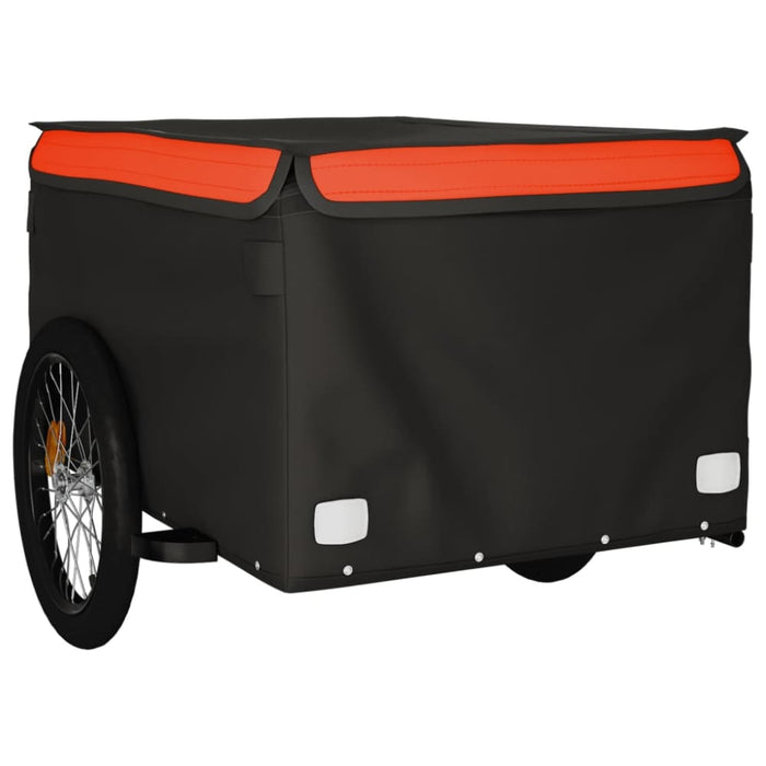 Bike Cargo Trailer Black and Orange 45 Kg Iron Kabnk