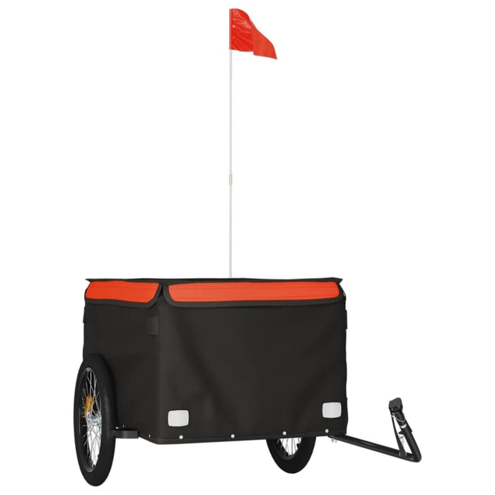 Bike Cargo Trailer Black and Orange 45 Kg Iron Kabnk