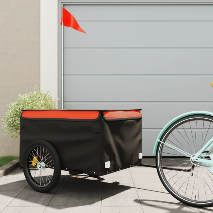 Bike Cargo Trailer Black and Orange 45 Kg Iron Kabnk