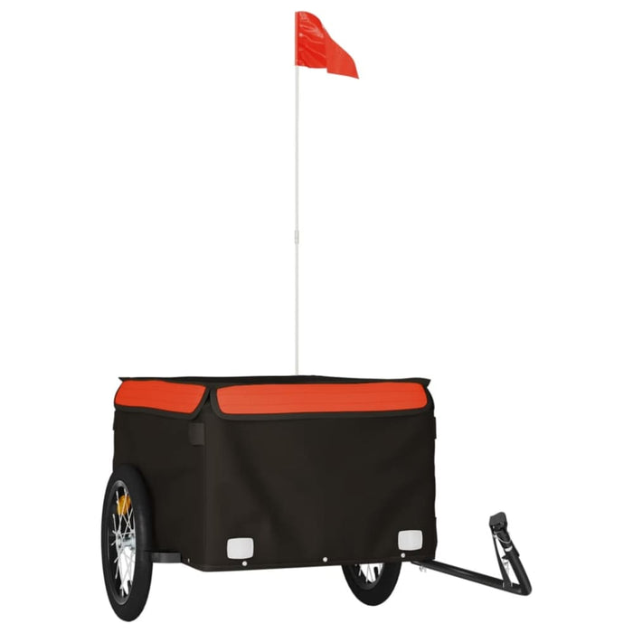 Bike Cargo Trailer Black and Orange 45 Kg Iron Kabnx