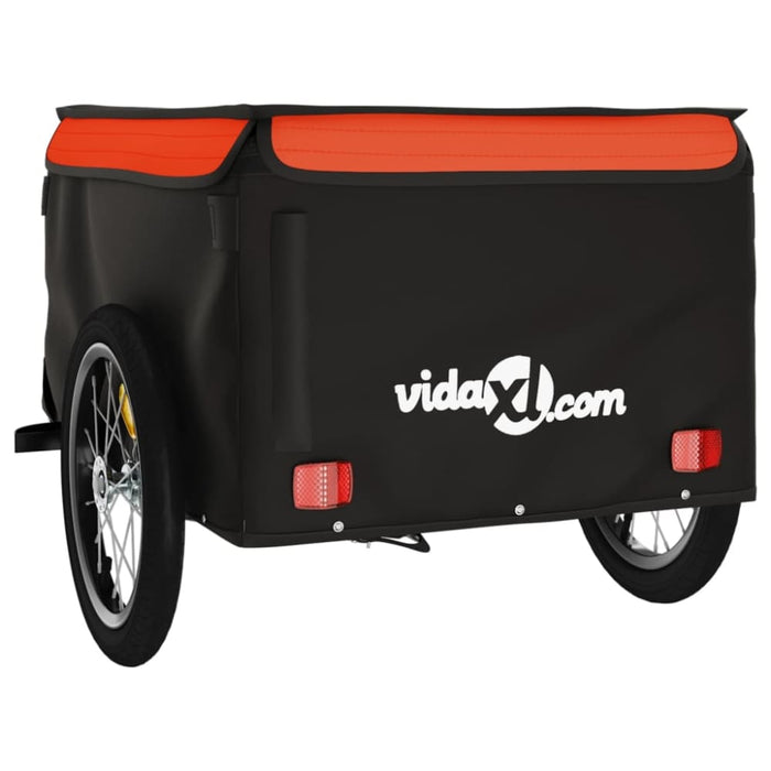 Bike Cargo Trailer Black and Orange 45 Kg Iron Kabnx