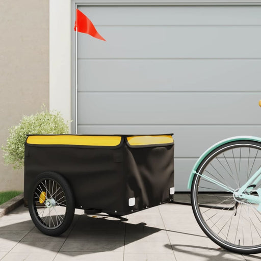 Bike Cargo Trailer Black And Yellow 45 Kg Iron Kabkx