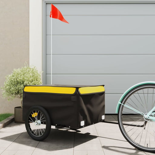 Bike Cargo Trailer Black and Yellow 45 Kg Iron Kabnp