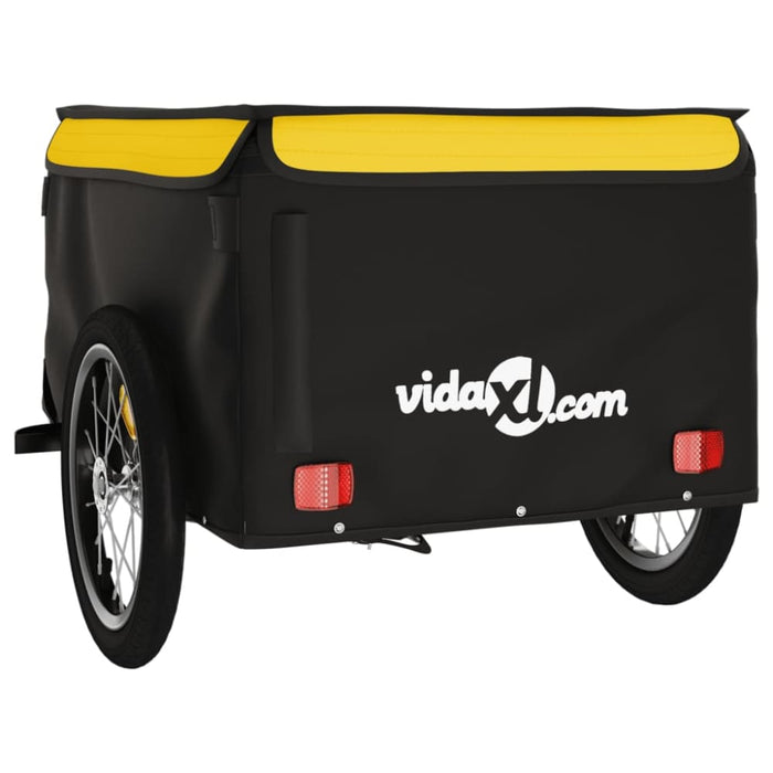 Bike Cargo Trailer Black and Yellow 45 Kg Iron Kabnp