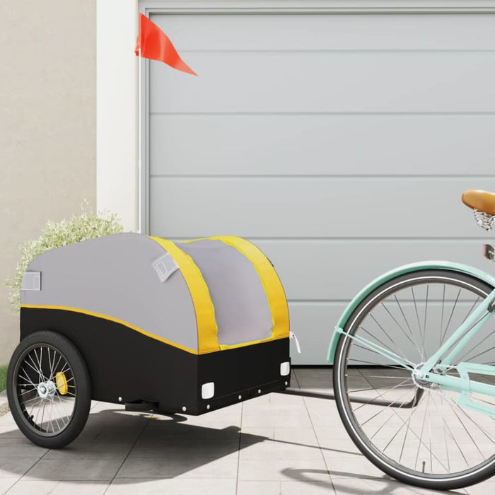 Bike Cargo Trailer Black and Yellow 45 Kg Iron Kaoxi